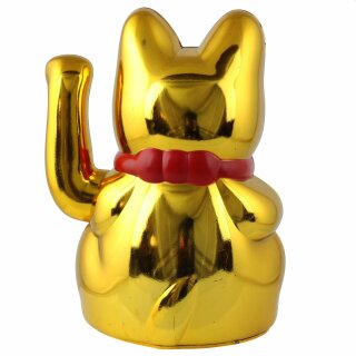 Glückskatze - Maneki-neko - Winkekatze - 15 cm - gold
