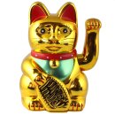 Glückskatze - Maneki-neko - Winkekatze - 15 cm - gold