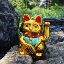 Lucky cat - Maneki Neko - Waving cat - 15 cm - gold