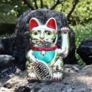 Lucky cat - Maneki Neko - Waving cat - 15 cm - silver