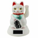Lucky cat - Maneki Neko - Waving cat - solar - 12 cm - white
