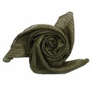 Cotton Scarf - green - olive 2 Lurex silver - squared kerchief