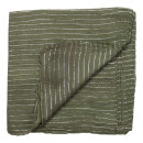 Cotton Scarf - green - olive 2 Lurex silver - squared kerchief