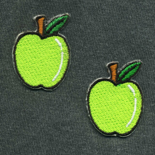 Aufnäher - Apfel - klein grün 2er Set - Patch