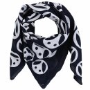 Cotton Scarf - abstract 23 - circles - navy blue - white...