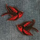 Patch - Swallow - small black red - Set of 2