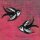 Patch - Swallow - small black white - Set of 2