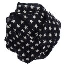 Cotton Scarf - Stars 1,5 cm black - grey - squared kerchief