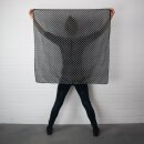 Cotton Scarf - Stars 1,5 cm black - grey - squared kerchief