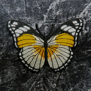Aufnäher - Schmetterling - gelb-weiß-schwarz - Patch