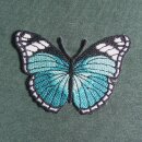 Aufnäher - Schmetterling - türkis-schwarz-weiß - Patch