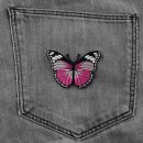 Aufnäher - Schmetterling - rosa-schwarz-weiß - Patch