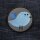 Aufnäher - kleiner Vogel - hellblau und grau 8 cm - Patch