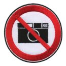 Aufnäher - Fotografieren verboten - schwarz-weiß-rot 8 cm - Patch