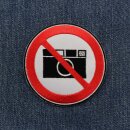 Aufnäher - Fotografieren verboten - schwarz, weiß, rot 8 cm - Patch