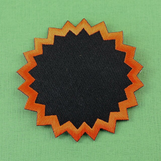 Aufnäher - Fahrradflicken - schwarz und orange 8 cm - Patch