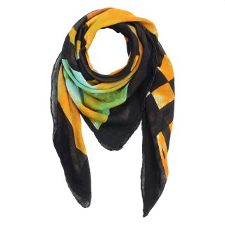 Cotton Scarf - SKA - black - tiedye - squared kerchief