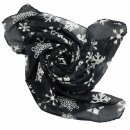 Baumwolltuch - Schneeflocken schwarz - weiß - quadratisches Tuch