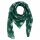 Cotton scarf - Snowflakes green - white - squared kerchief