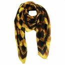 Cotton scarf - Checks 3 batik brown - black - squared kerchief
