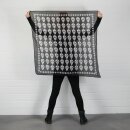 Cotton scarf - Skulls 1 black - white - squared kerchief