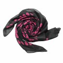 Baumwolltuch - Totenköpfe 1 schwarz - pink - quadratisches Tuch