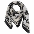Cotton scarf - Skulls 1 Camouflage - white Lurex glitter - squared kerchief