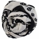 Cotton scarf - Skulls 1 Camouflage - white Lurex glitter - squared kerchief