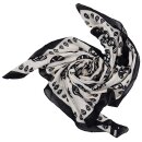 Cotton Scarf - skulls 1 white - black - squared kerchief