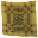 Cotton scarf - Kufiya pattern 1 yellow - black - squared...