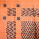 Baumwolltuch - Palituch Motiv 1 mandarin - schwarz - quadratisches Tuch