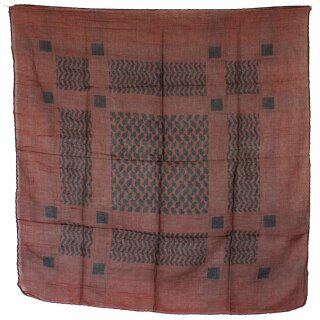 Baumwolltuch - Palituch Motiv 1 braun - schwarz - quadratisches Tuch