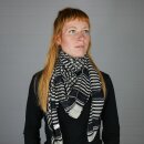 Cotton scarf - Kufiya pattern 2 black - white - squared kerchief