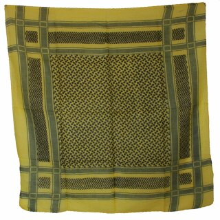 Baumwolltuch - Palituch Motiv 3 gelb - schwarz - quadratisches Tuch