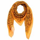 Cotton scarf - Zebra orange - black - squared kerchief