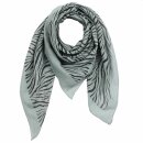 Cotton scarf - Zebra grey - black - squared kerchief