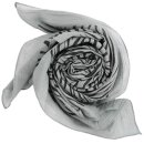 Cotton Scarf - Zebra grey - black - squared kerchief