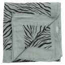 Cotton Scarf - Zebra grey - black - squared kerchief