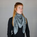 Cotton Scarf - Zebra grey - black - squared kerchief