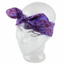 Bandana Scarf - Leopard purple - red - squared neckerchief