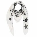 Cotton scarf - Stars & Butterfly white - black -...