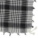 Kufiya - basic woven white - black - Shemagh - Arafat scarf