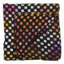 Baumwolltuch - Karos 1 batik schwarz - bunt - quadratisches Tuch
