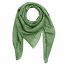 Cotton scarf - green Lurex silver - squared kerchief