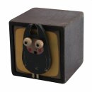 quadratische Holzbox mit Figur - Fledermaus - Holzschublade