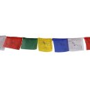 Tibetan prayer flags - 8 cm wide - black lettering - 5 reel set