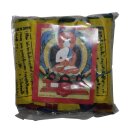 Tibetan prayer flags - 8 cm wide - black lettering - 5 reel set