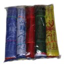 Tibetan prayer flags - 20 cm wide - multicolored lettering - 5 reel set