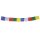 Tibetan prayer flags - 20 cm wide - multicolored lettering - 5 reel set
