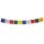 Tibetan prayer flags - 22 cm wide - multicolored lettering - 5 reel set - Cotton